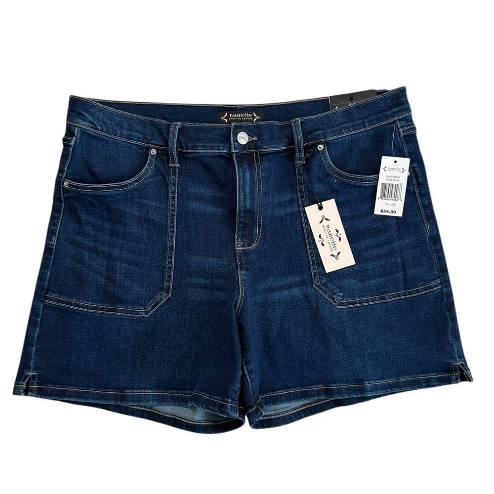 Nanette Lepore Belle High Rise Dark Blue Short Jeans Pants size 12